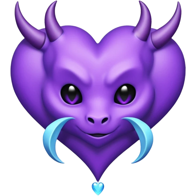 O inima mov,cu trecere spre albastru deschis si coada de drac! emoji