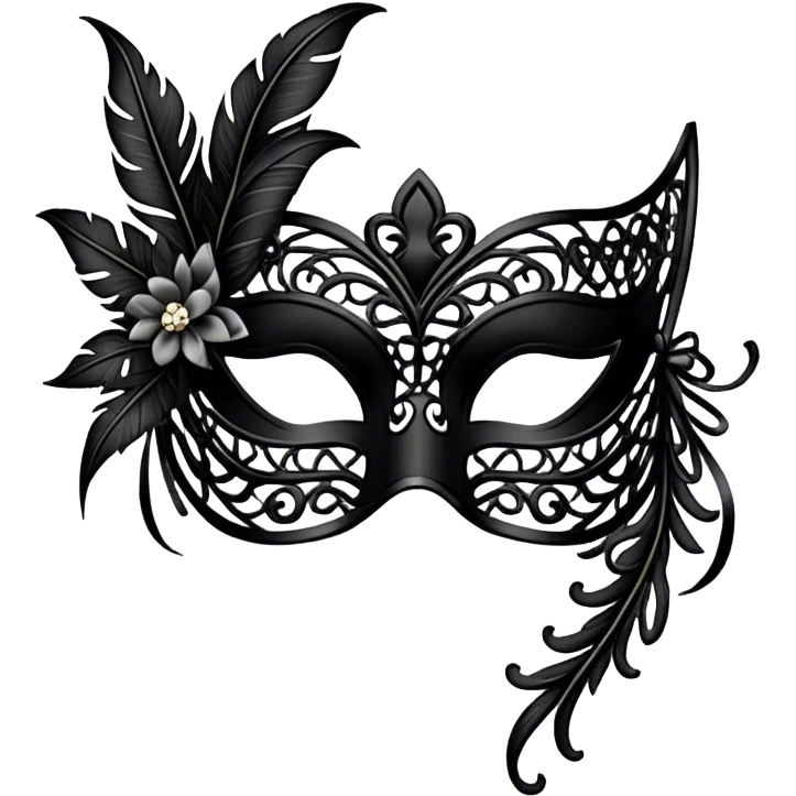 black lace masquerade mask emoji