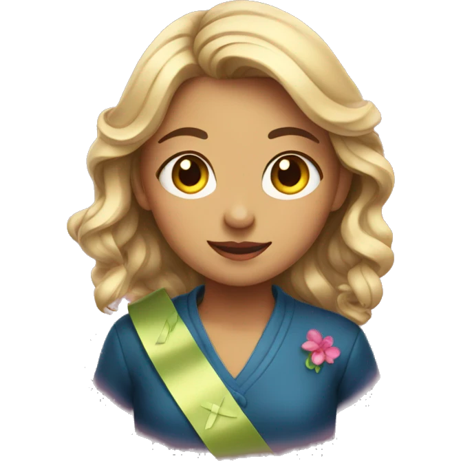 A girl with a ribbon emoji