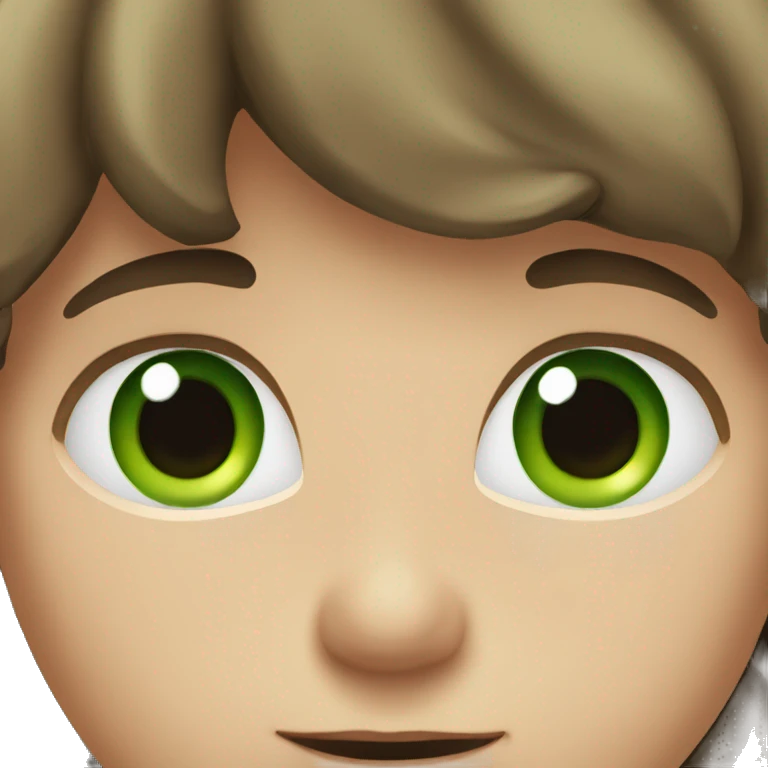 Boy with brown hair and green eyes  emoji