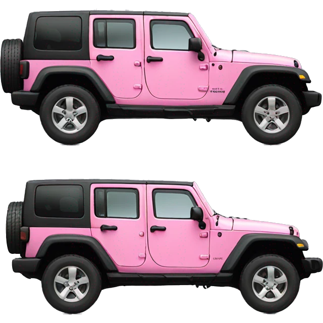 Side view of 1 Pink four door jeep emoji
