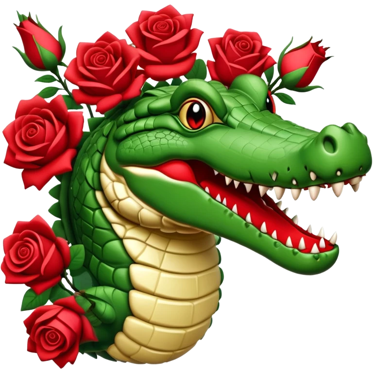 Crocodile rose emoji