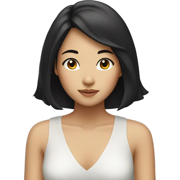 asian girl with medium black hair  emoji