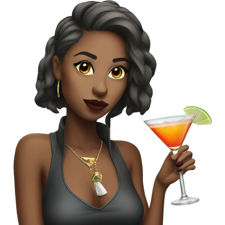 hyped slay girl drinking martini emoji