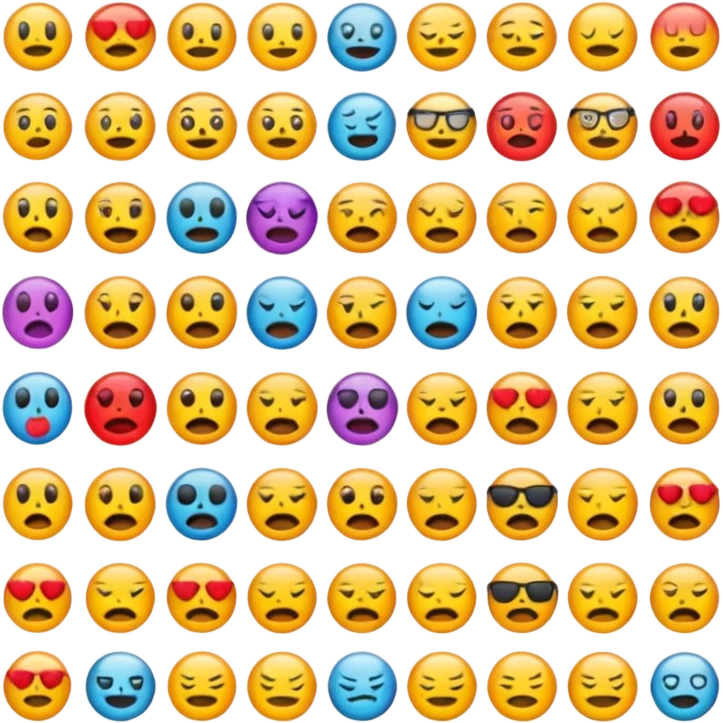 large emoji list but they are purposely screwed up emoji