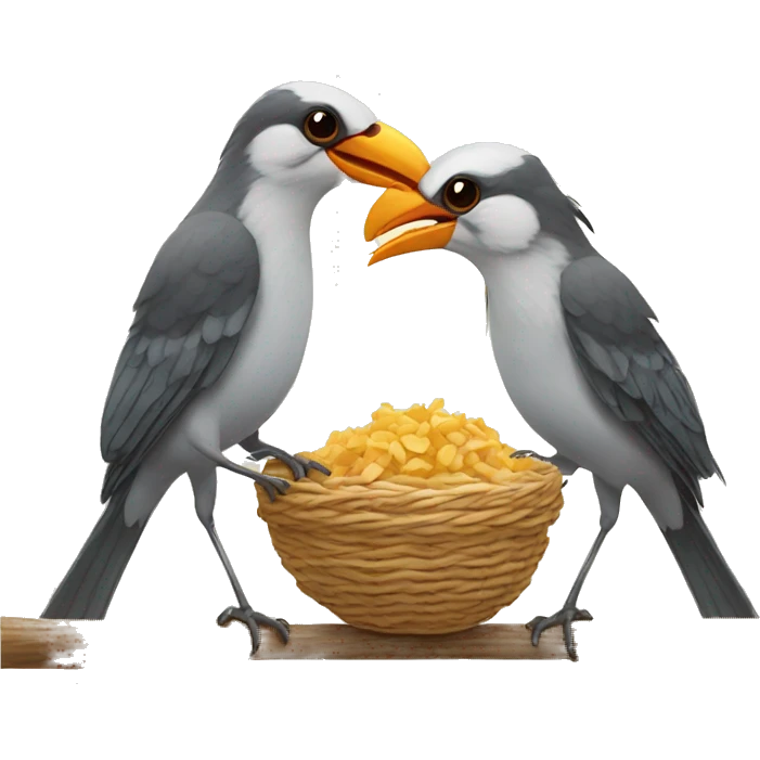 Two birds feeding each other  emoji