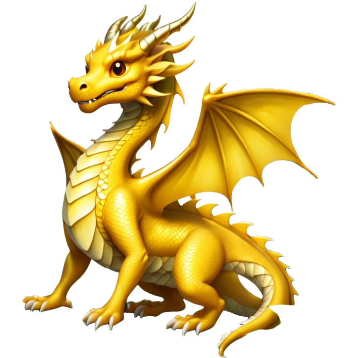 Gold dragon in the forest emoji
