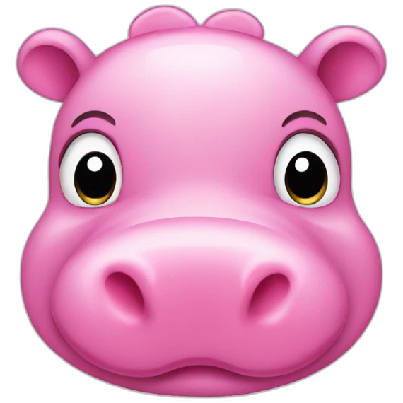 cute pink hippo winking emoji