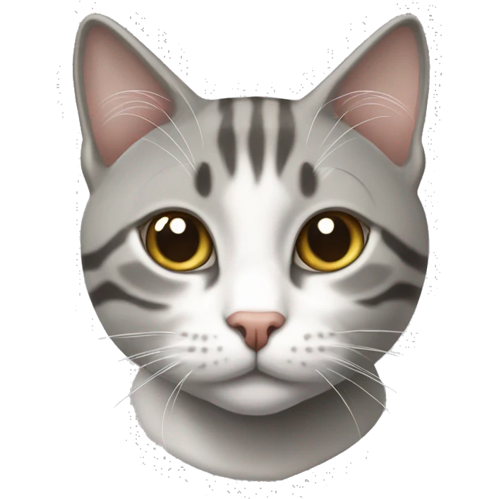 Grey and white tabby domestic short hair cat  emoji