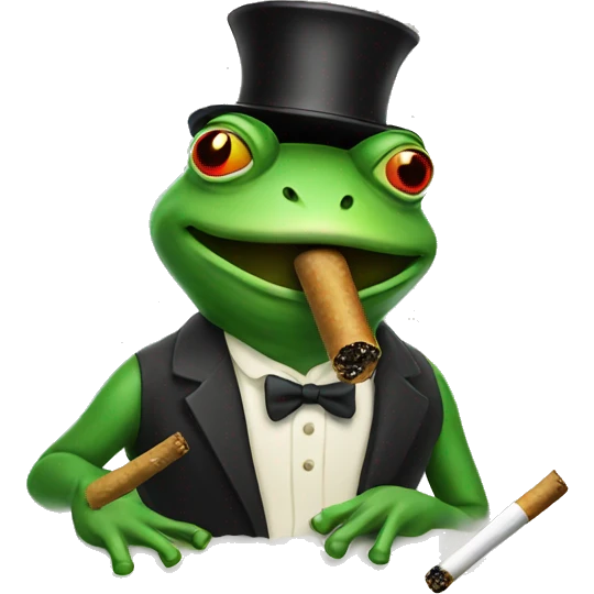a frog smoking emoji