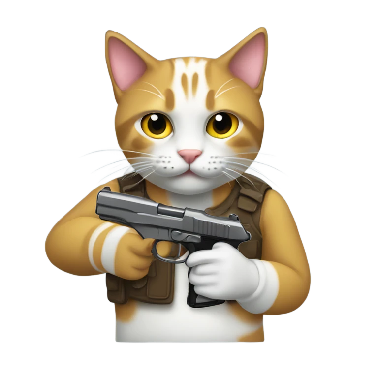 Gato con pistola emoji