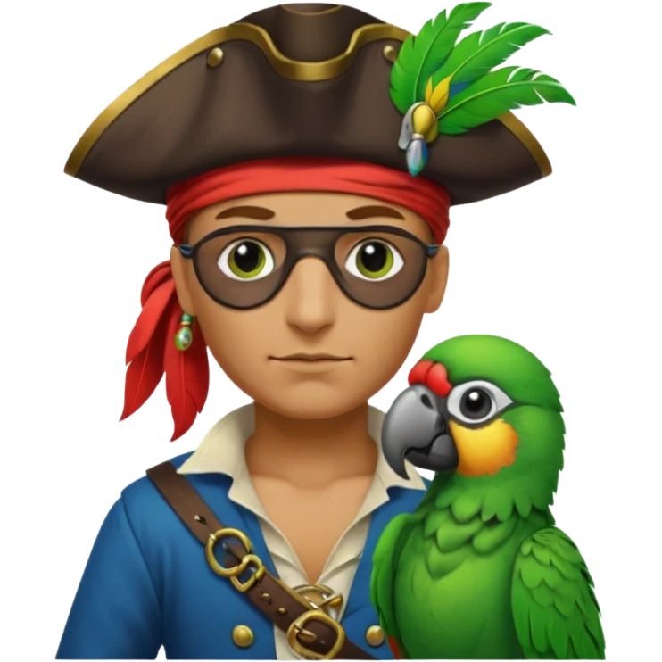 pirate and parrot emoji
