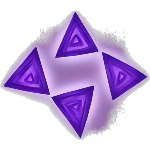 3 purple triangles inside each other in a spiral movement emoji
