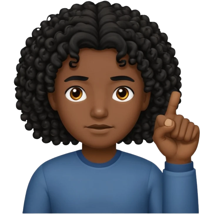 Persona de color con el pulgar arriba con el pelo colocho y más maliante emoji