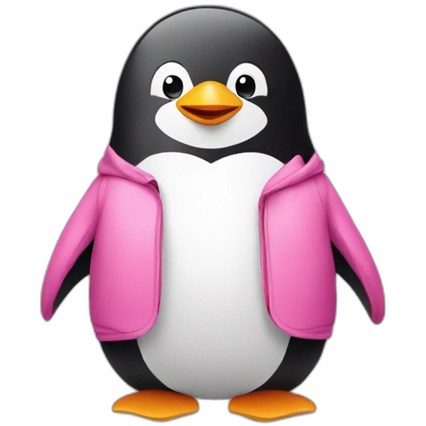 Pinguin who’s wearing a pink short emoji