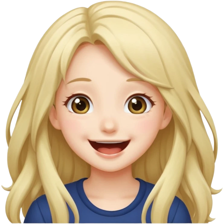 Make a cute anime girl laughing  emoji