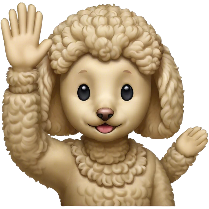 Poodle waving emoji