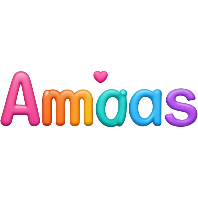 Amigas Word in colorful colors emoji