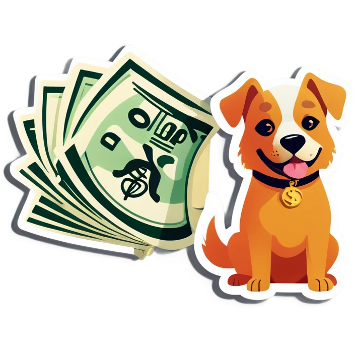 Dog with money emoji