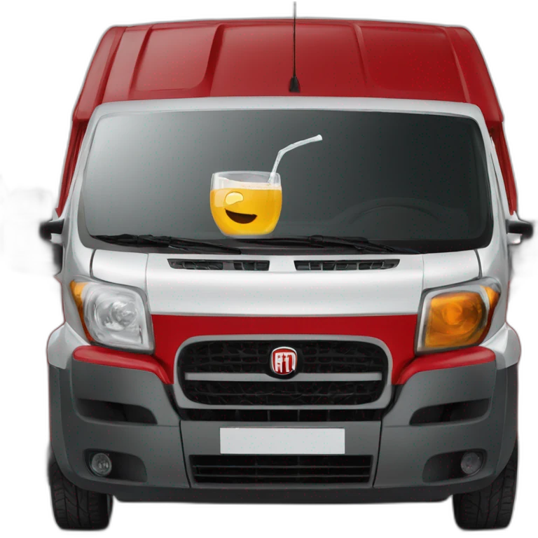 Fiat Ducato red bad guy drinking in emoji