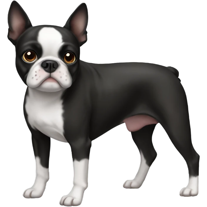 Create a Boston terrier that is a little chubby emoji