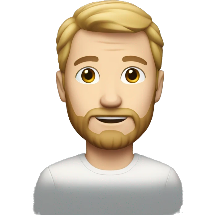 memoji white guy with french crop and little beard emoji