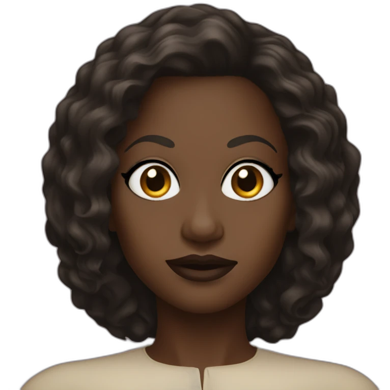 viola davis with a round face and long dark hair and hoop earrings emoji