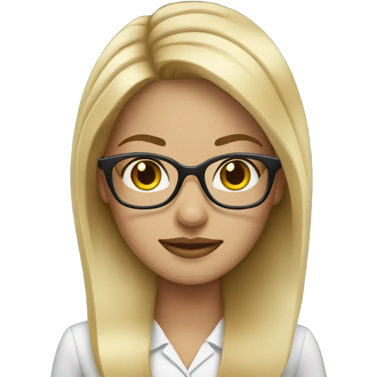 Female corporate eyes blonde hair with glasses  emoji