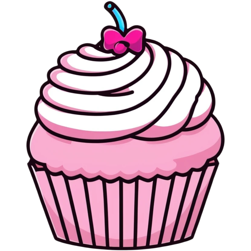 cupcake with pink icing emoji