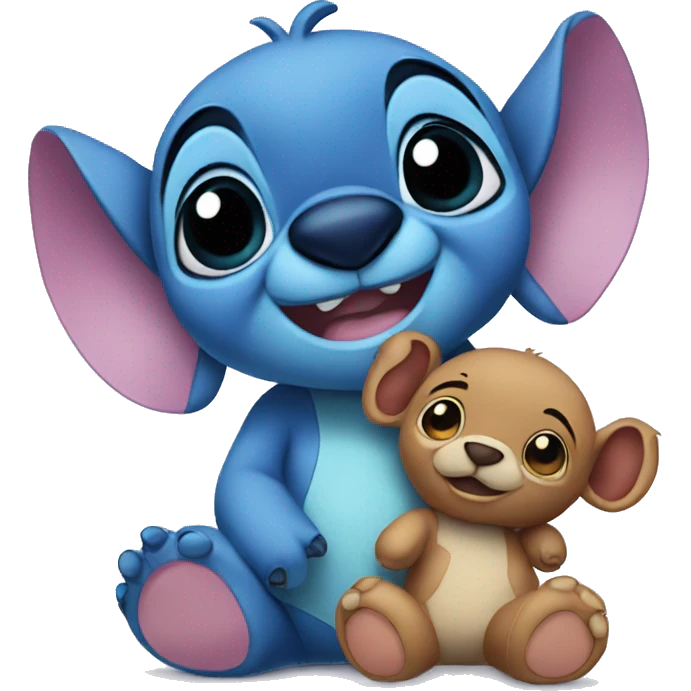 Baby stitch with a teddy bear  emoji