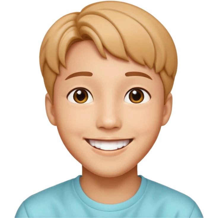 J-hope as a cheerful emoji with a bright smile emoji
