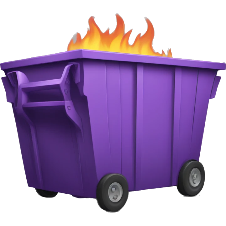Purple dumpster fire emoji