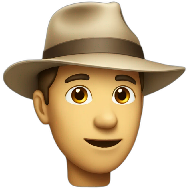 curious  guy with hat emoji
