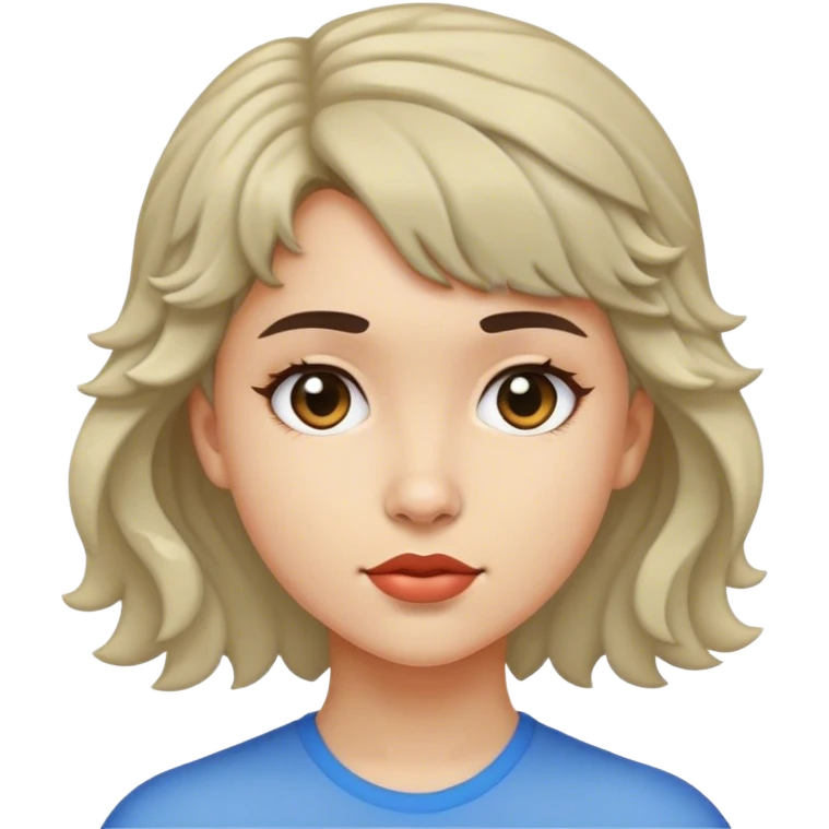 matt girl with super short mullet wavy dark hair emoji