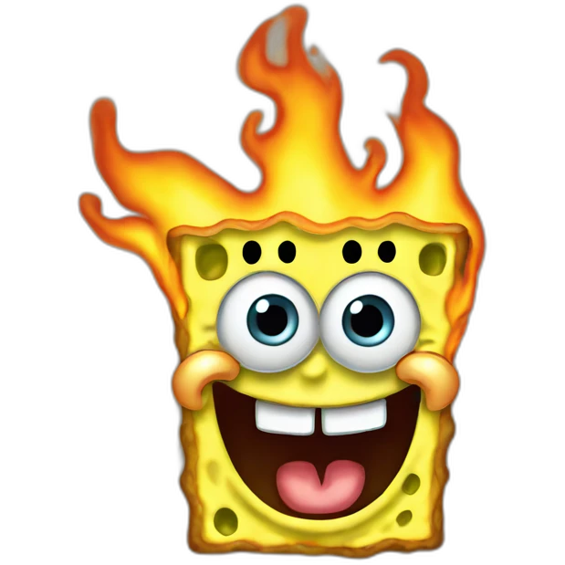 spongebob on fire emoji