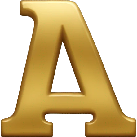 Letter A gold emoji