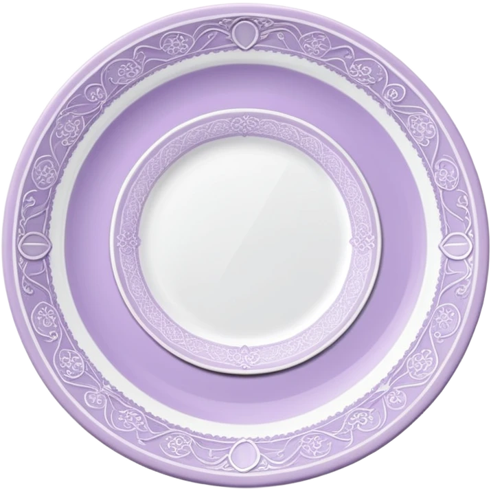 Pale purple lace plate with appliances emoji