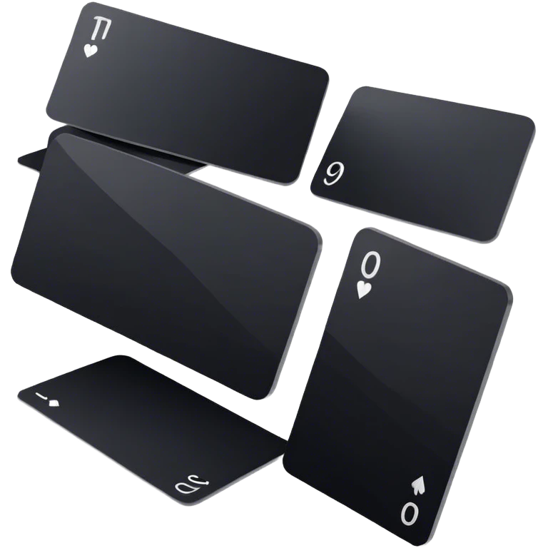 black cards with wite text emoji