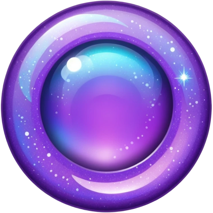 Glitter purple and cian inner circle emoji