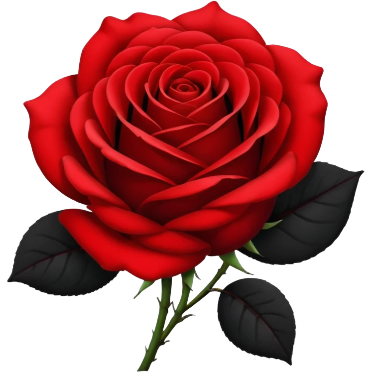 red and black  mix half  rose emoji