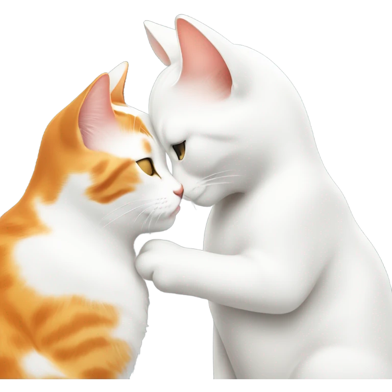 white and orange cat kissing emoji