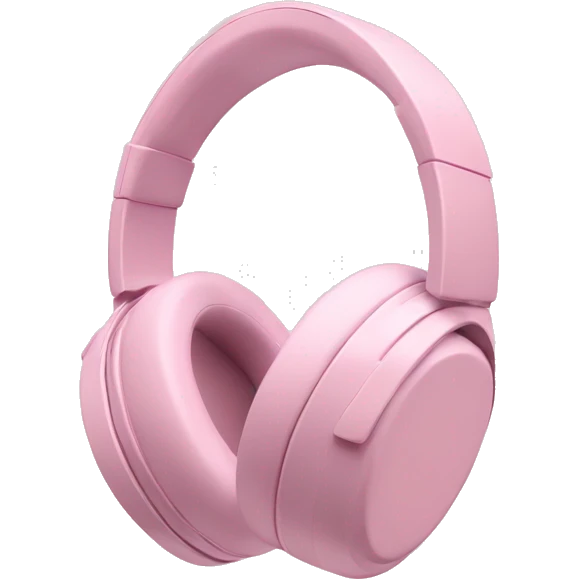 Light Pink over ear headphones emoji