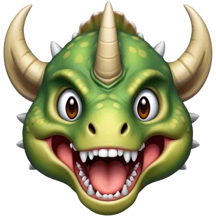 screaming face of a triceratops  emoji