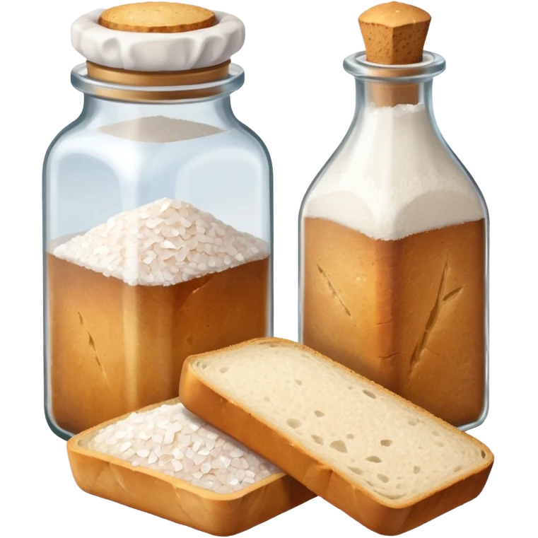  simple a bottle of salt and a loaf of bread emoji