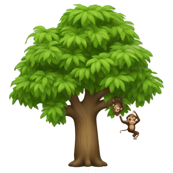 Tree with monkey emoji