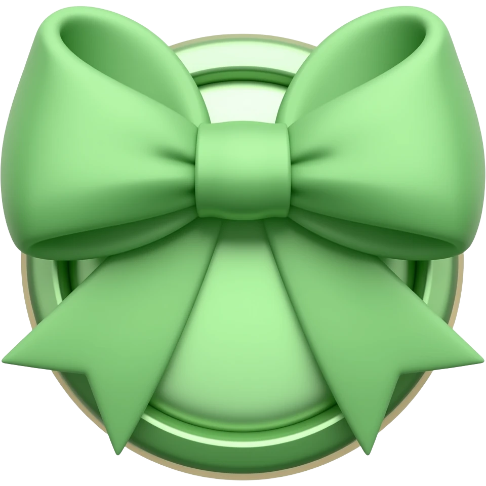green medal like a bow emoji
