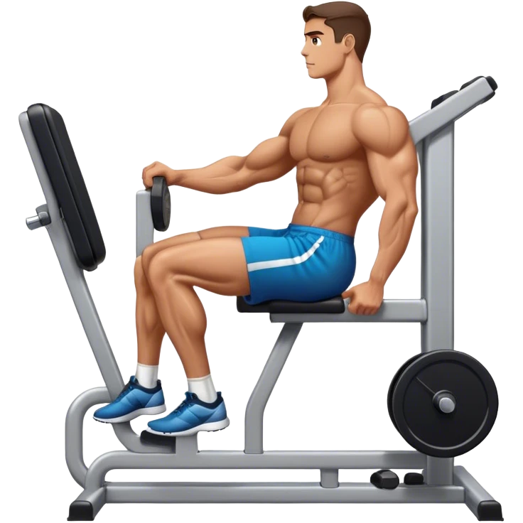 side-view of guy using calf-raise machine emoji