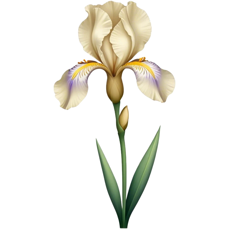 single Cream Iris, straight stem emoji