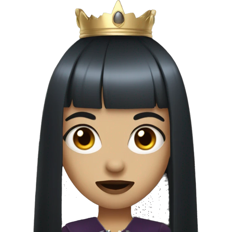 Vampire girl with bangs and crown emoji