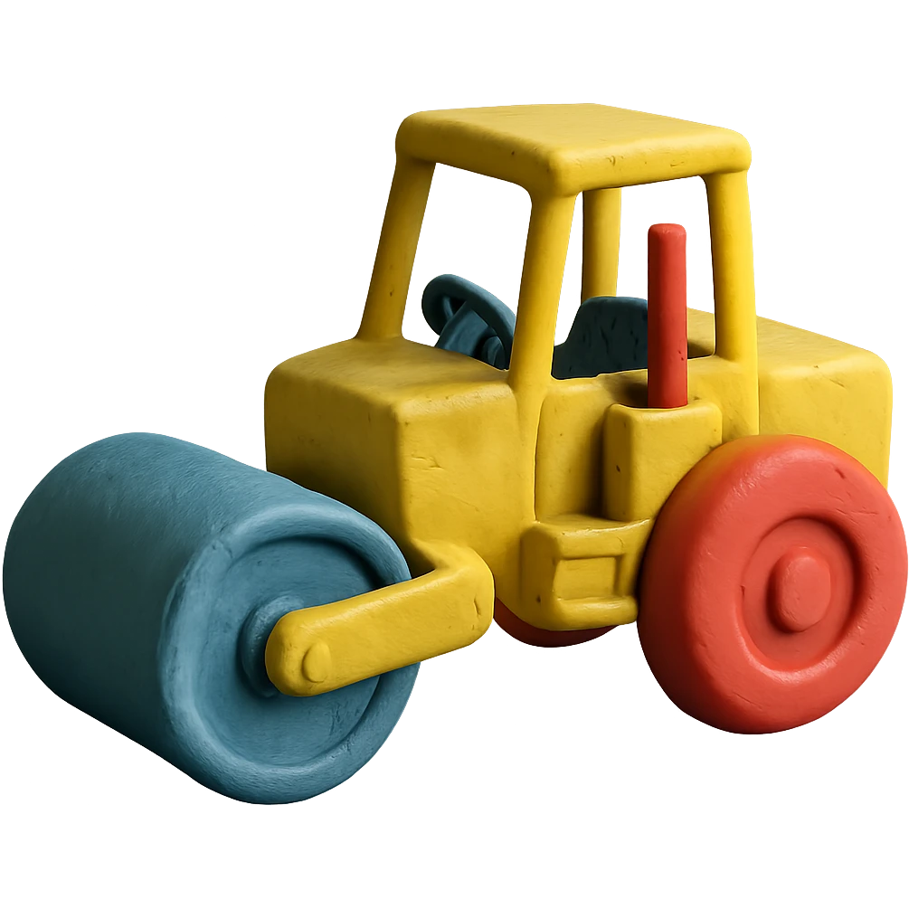 claymation style road roller emoji